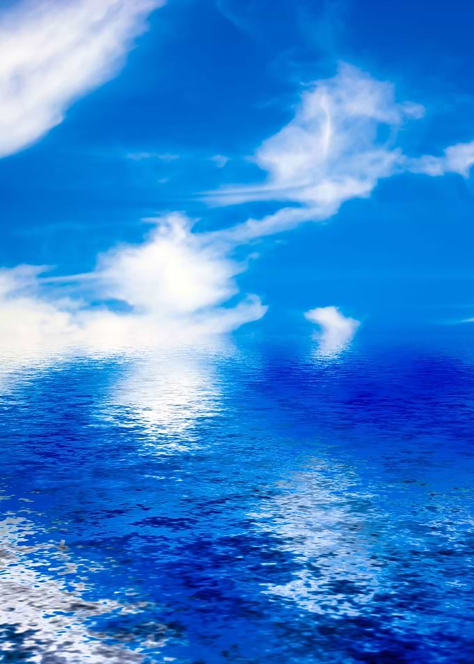 Blue Clouds Ocean Reflecti