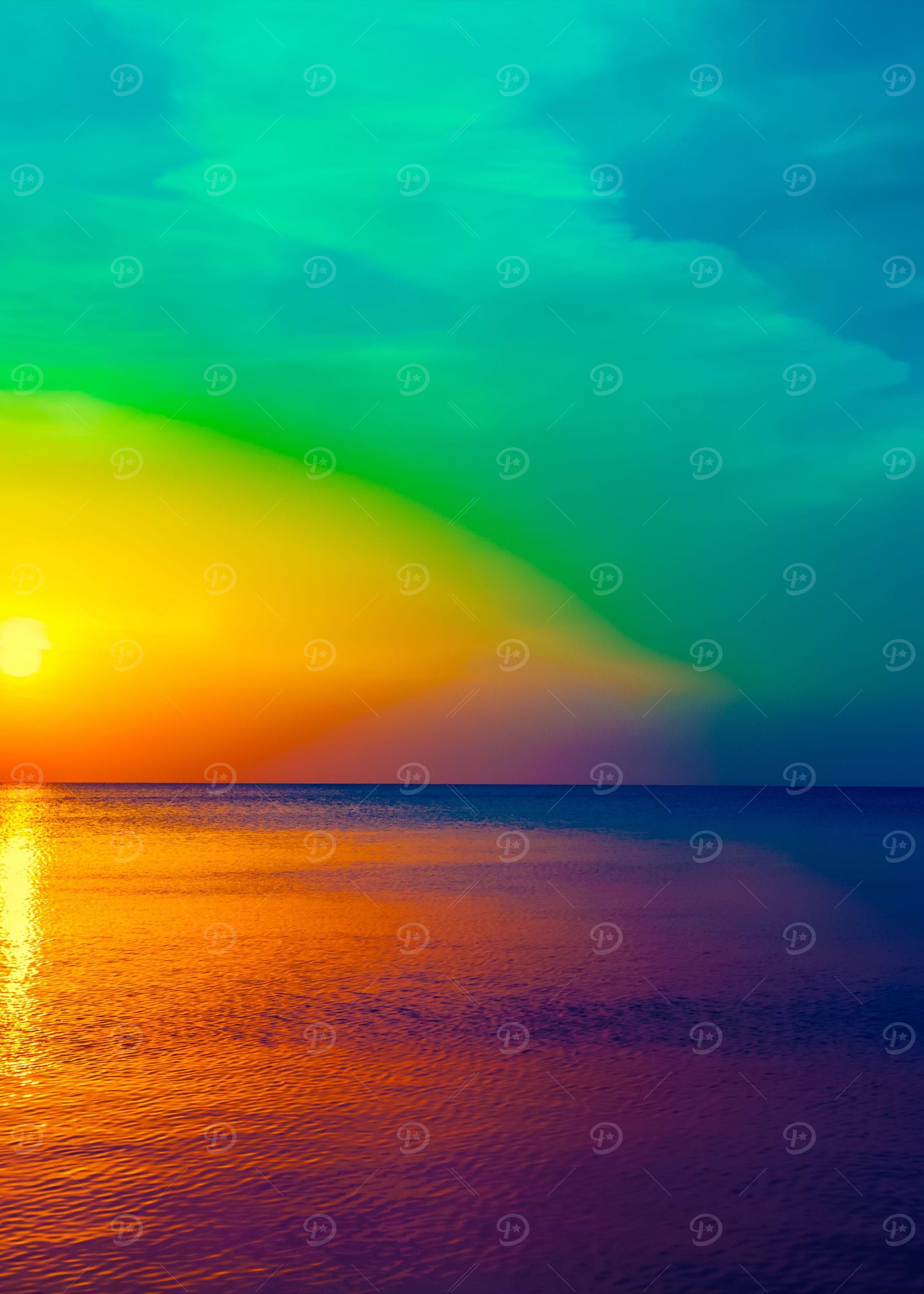 Magical Sunrise Over Sea