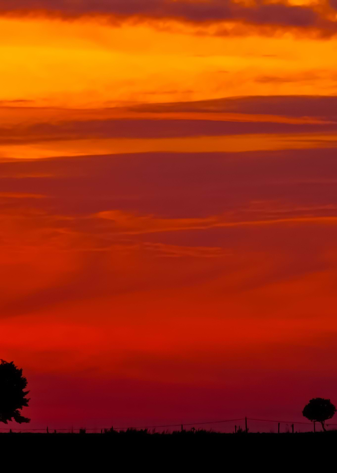Sunset Over Rural Field