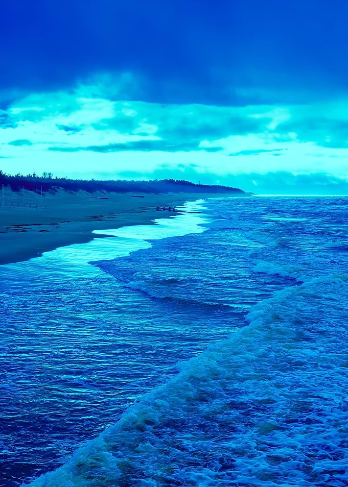 Sea Shore In Stormy Weathe