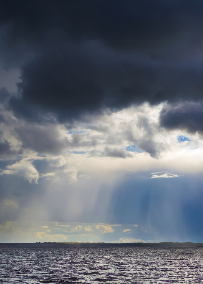 Stormy Lake Landscape With