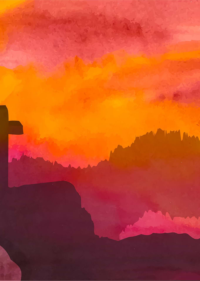 Easter Scene With Cross Je