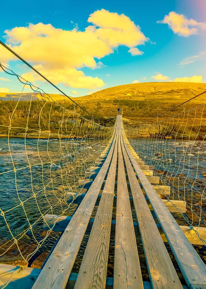 Hanging Bridge Over Mounta