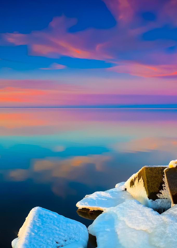 Baltic Sea Shore In Snowy