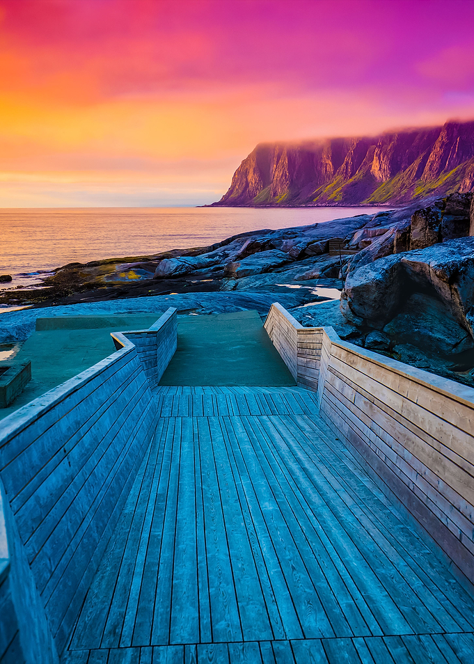 Senja Island At Orange Sun