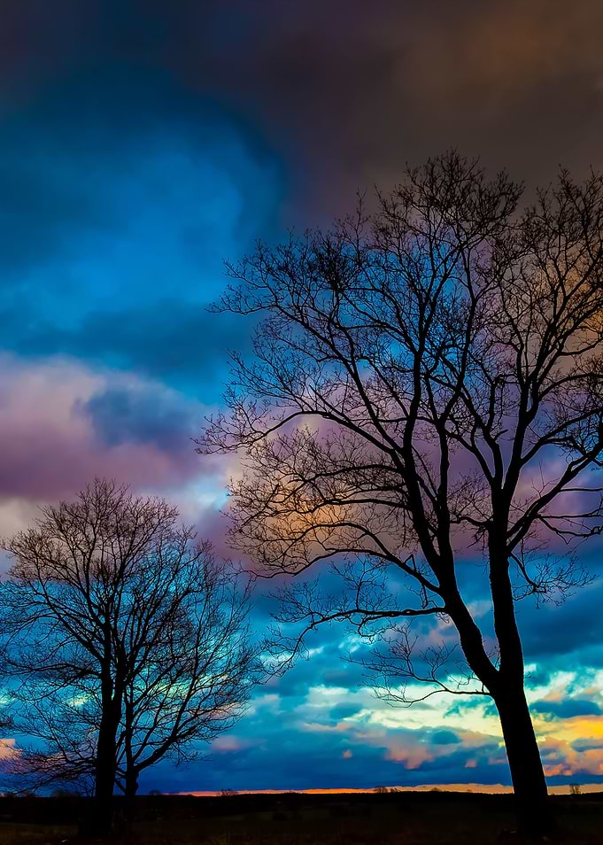 Stormy Sky Over Field And