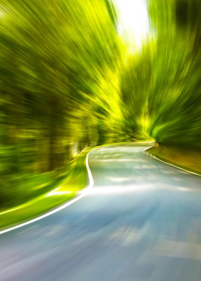 Curve Way Of Asphalt Road