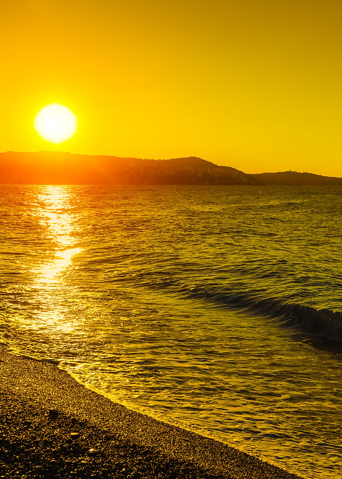 Golden Sunset Over Sea