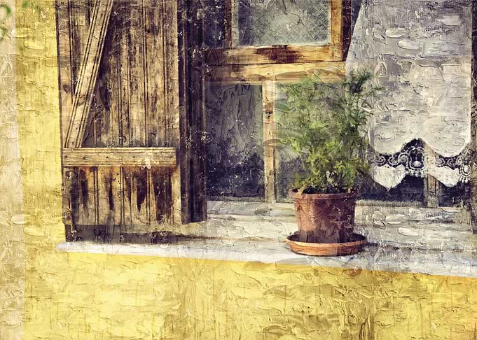 Vase on the balcony