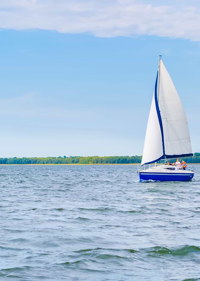 Lake Landscape With Yachts