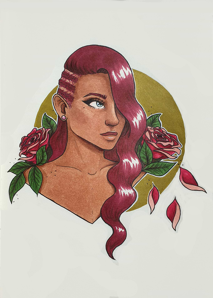 Falling petals of a rose