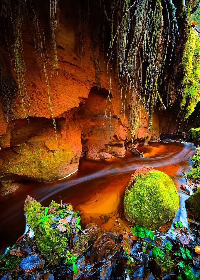 Small River Scene Among Ro