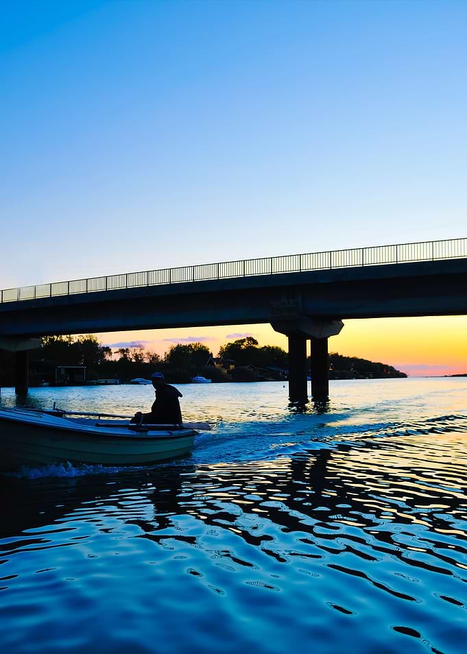 Sunset On River