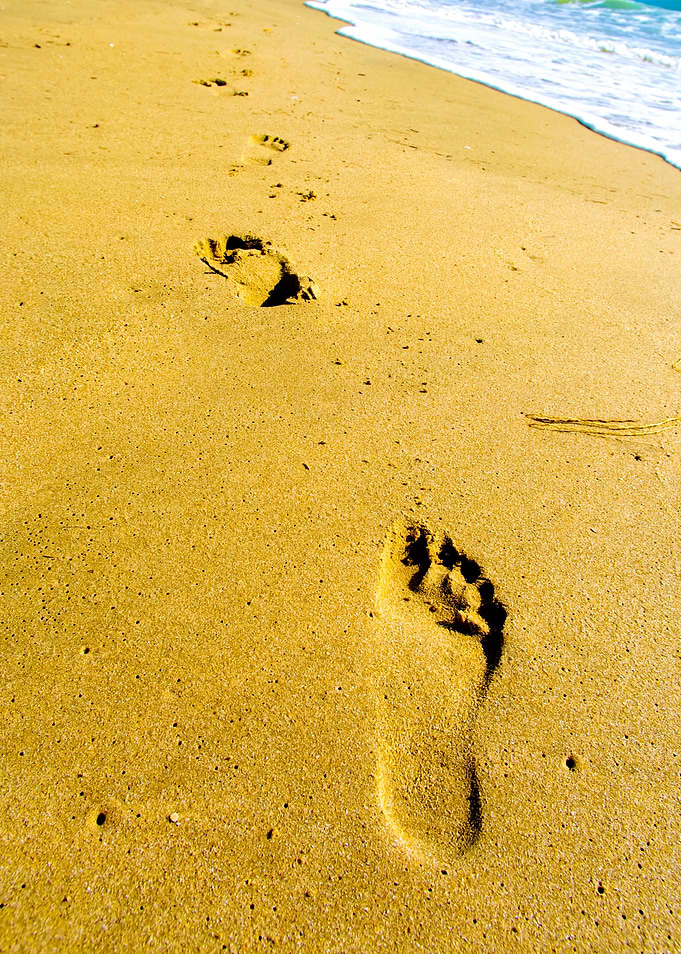 Shot Of Footprints In The