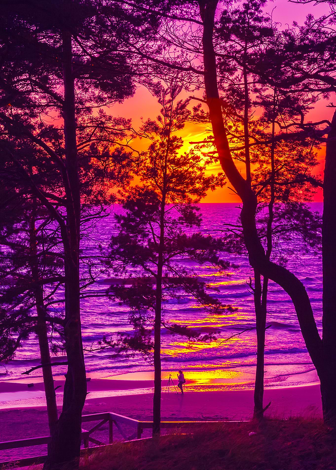 Beautiful Sunset Over Sea
