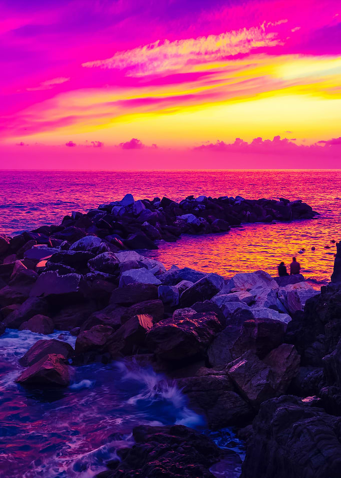 Sunset Over Rocky Coast Ci