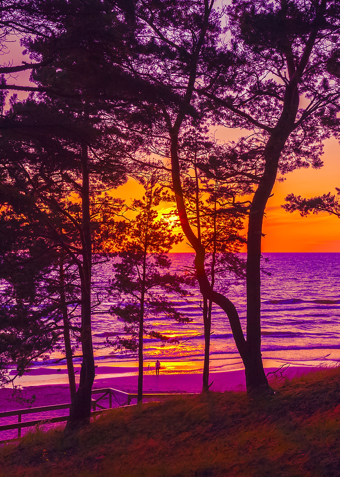 Beautiful Sunset Over Sea