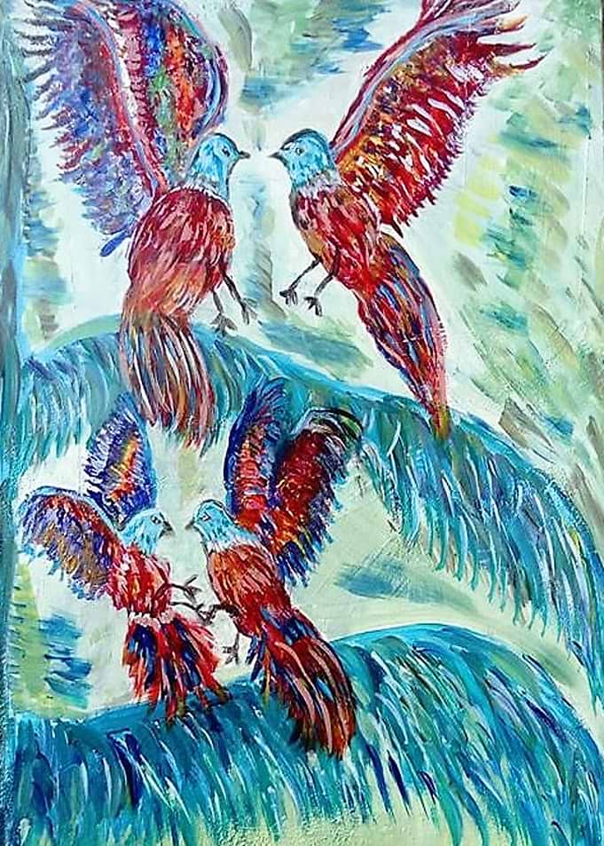 Phoenix Birds of cedar