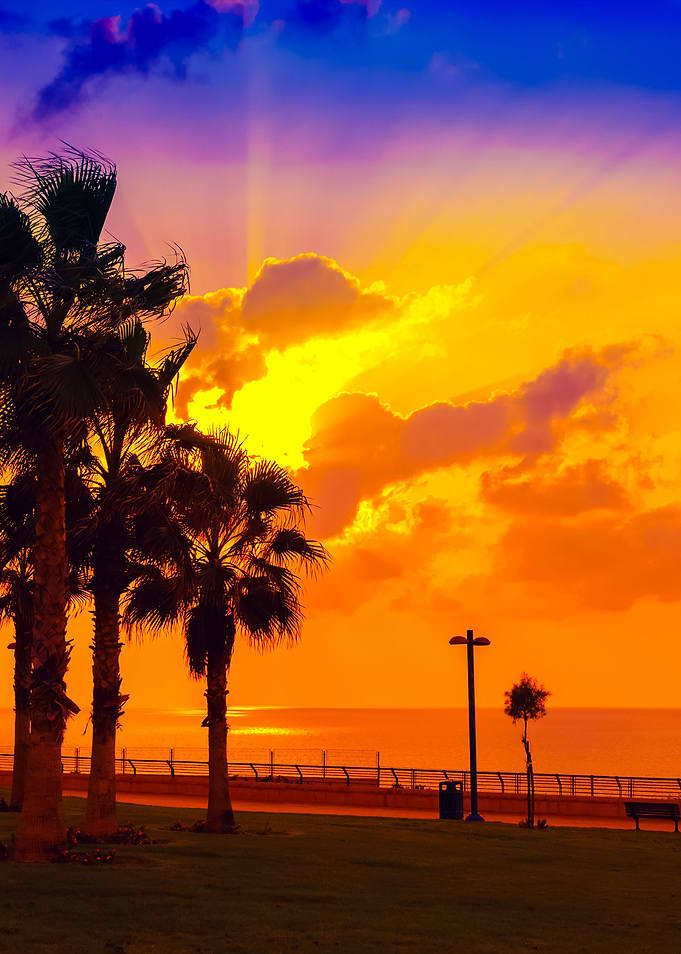 Sunset Over Sea Embankment