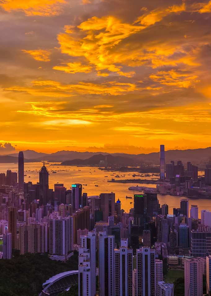 Hong Kong View With Sunset