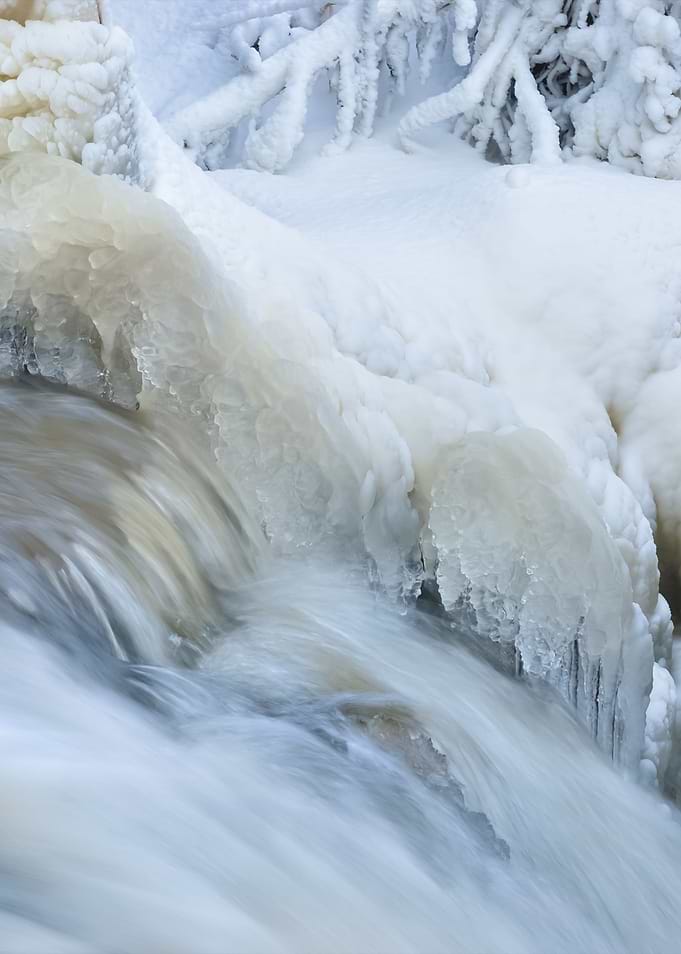 Waterfall In Winter With B