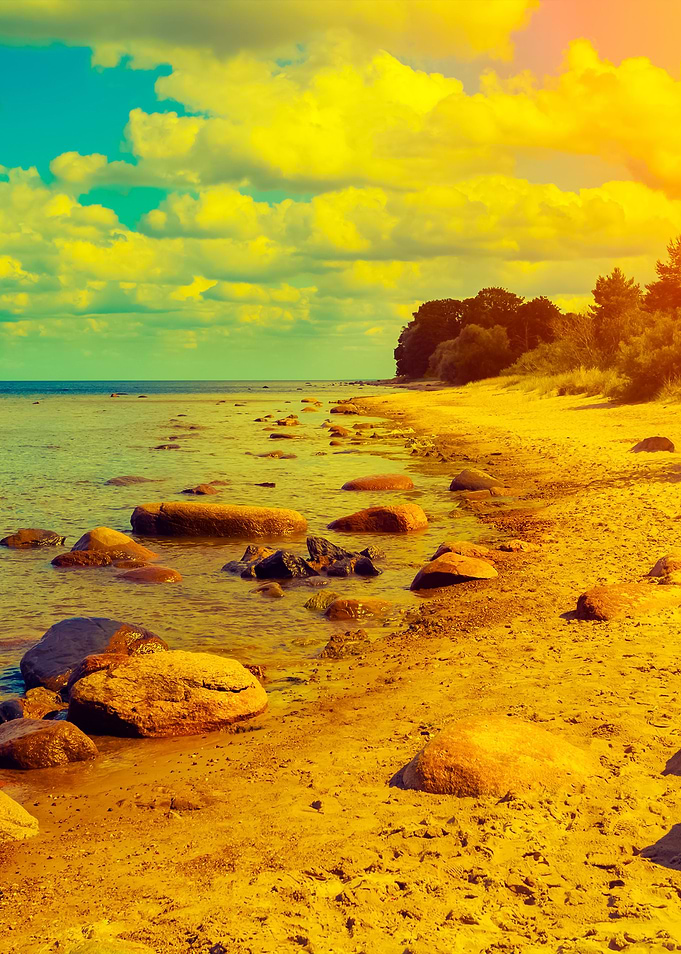 Baltic Sea Coast At Sunset