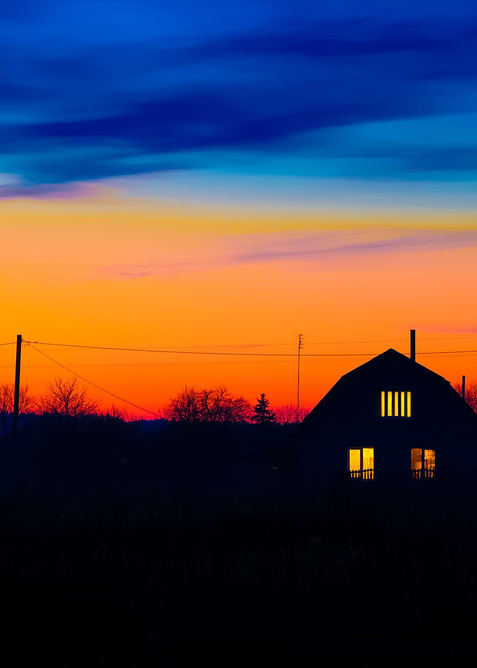 Rural Landscape In Evening