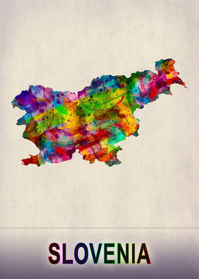 Slovenia Map in Watercolor