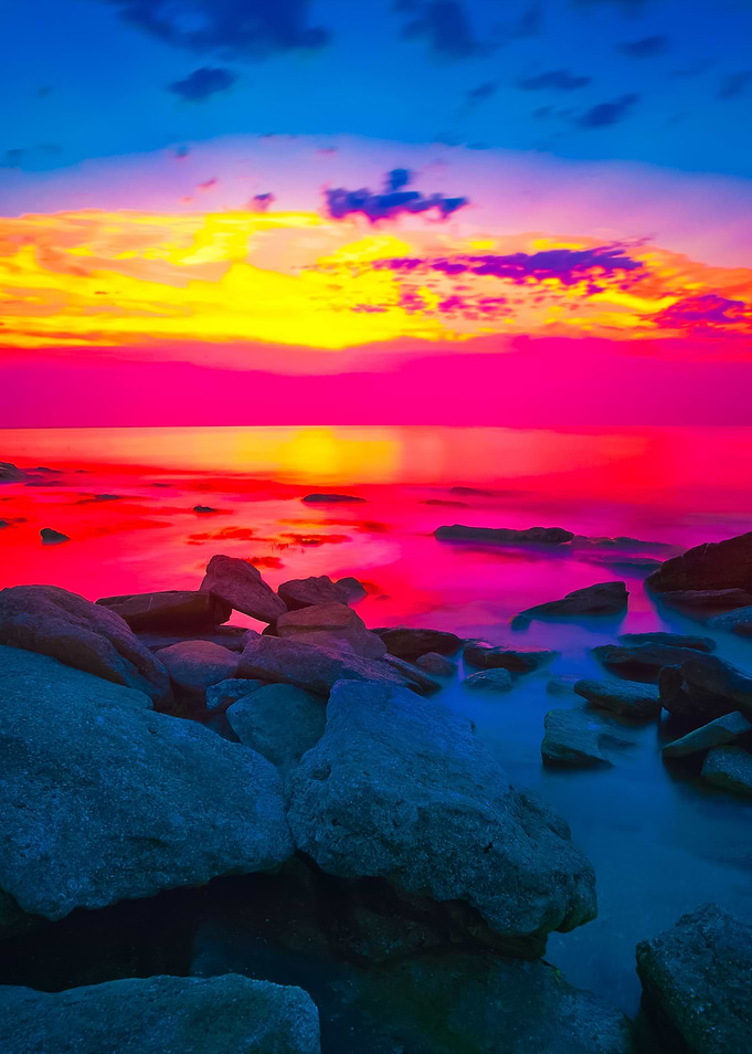 Sunset Over Rocky Coast