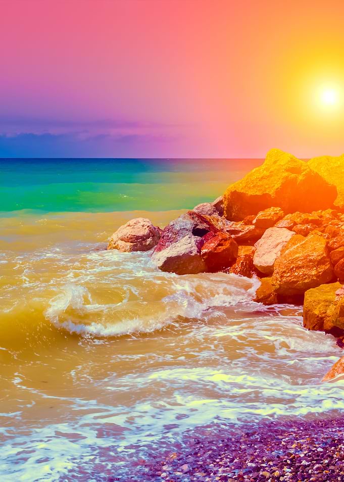 Sunset Over Rocky Coast