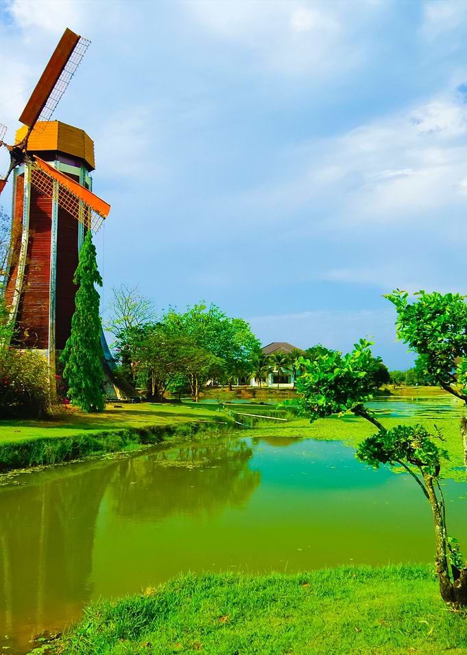 Wind Turbine And Blue Clea