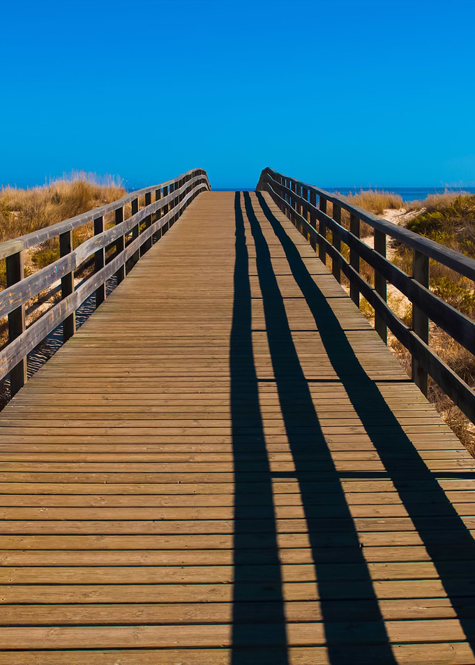 Wooden Walkway On Beach