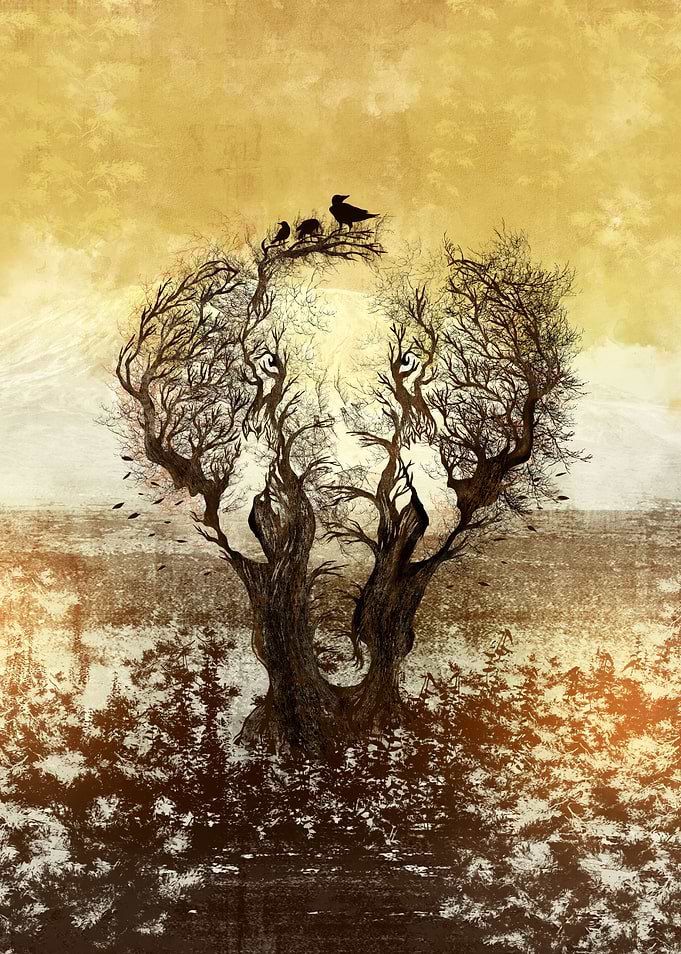 Elephant Tree Abstract