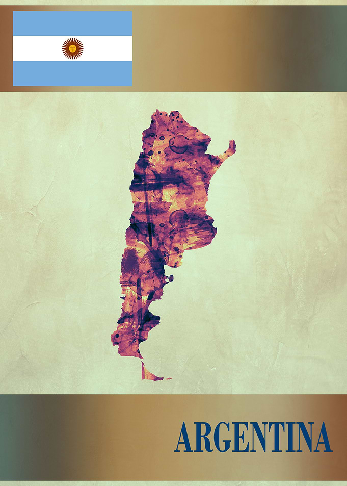 Argentina Map with Flag