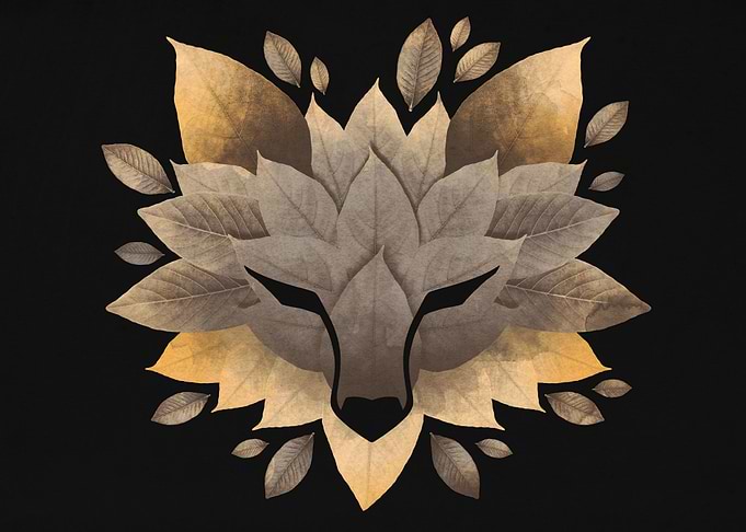 Wolf of leaves