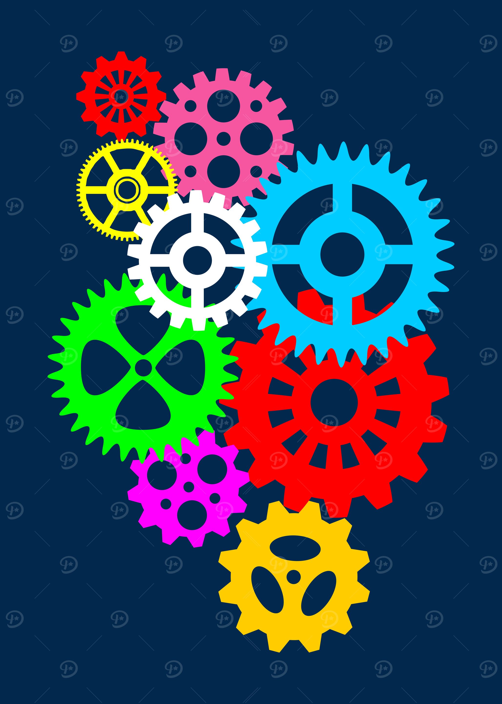Abstract Gears Cogs