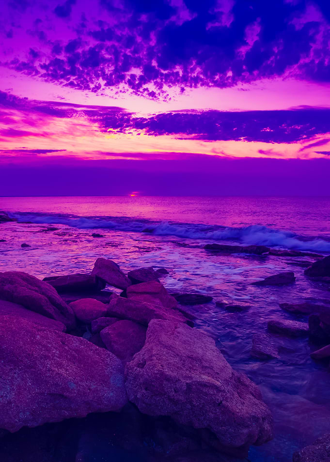 Wild Rocky Beach At Dawn
