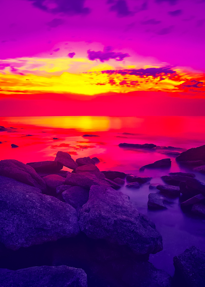 Beautiful Sunset Over Sea