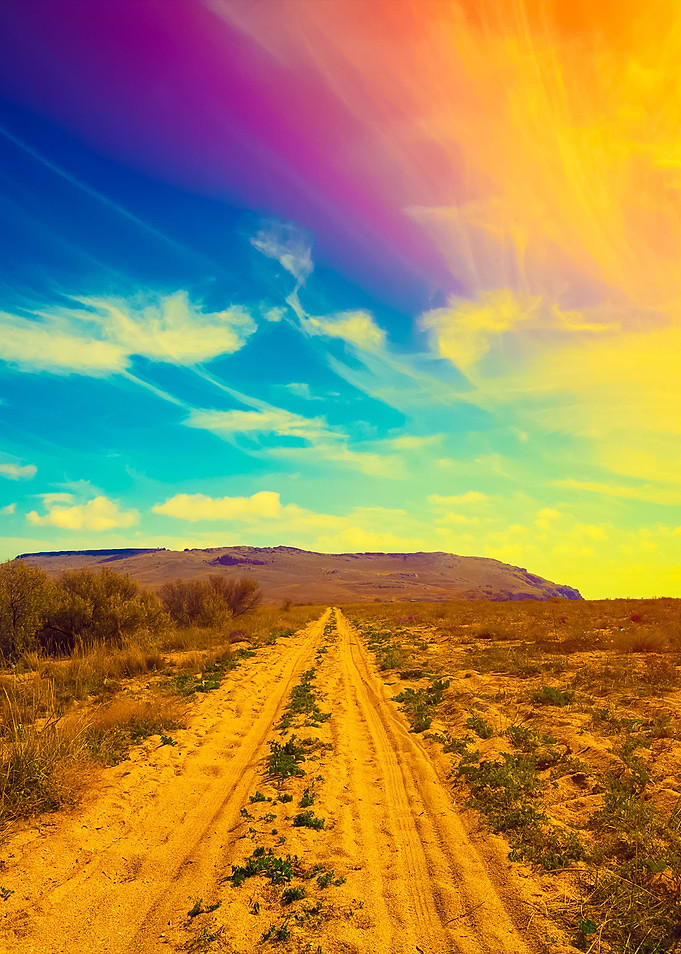 The Dirt Road In Desert