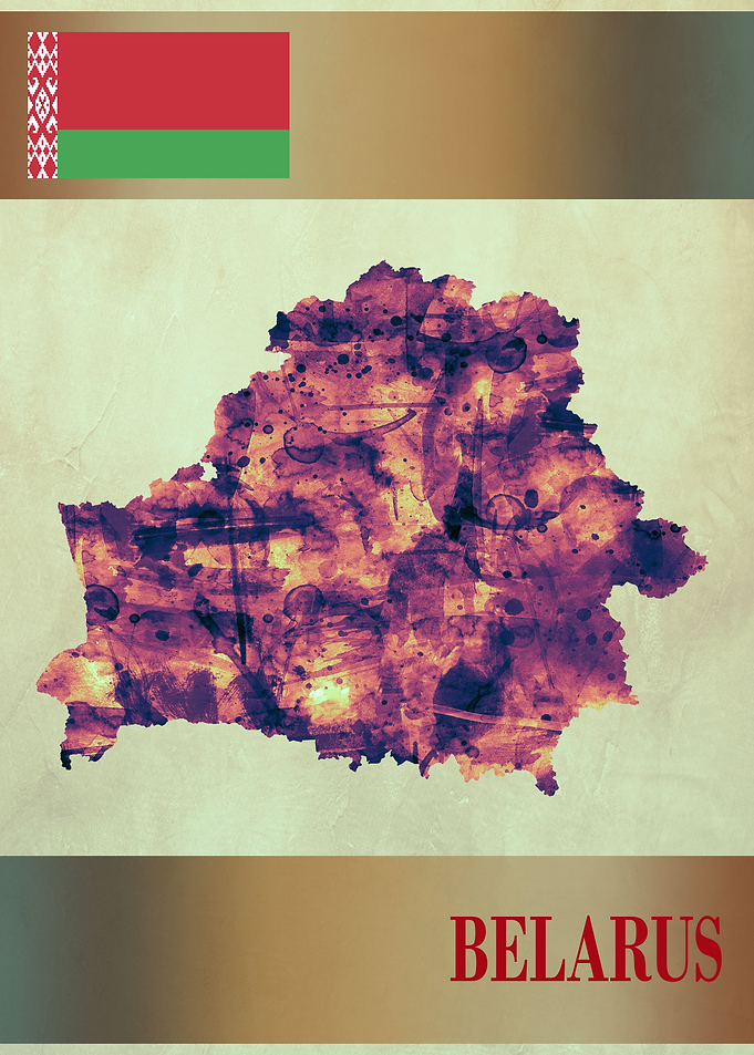 Belarus Map with Flag