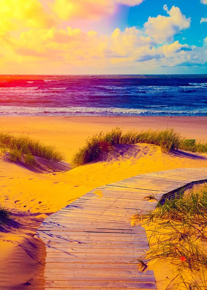 Marine Landscape At Sunset