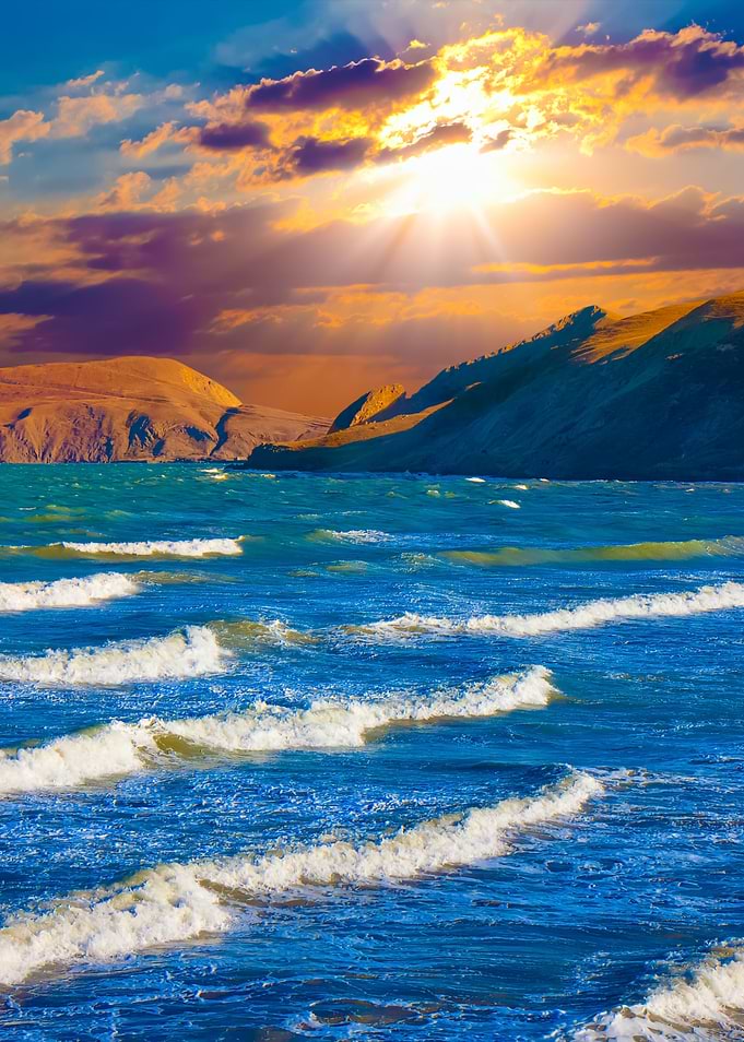 Stormy Sea In The Bay