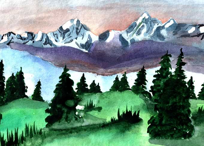 Watercolor art nature