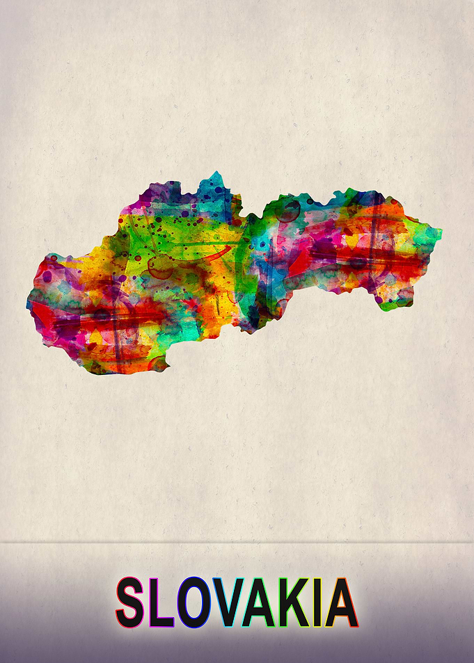Slovakia Map in Watercolor