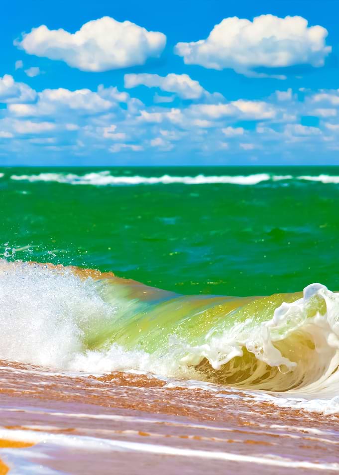 Wave Hitting A Beach In A