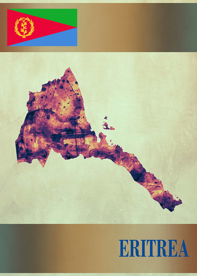 Eritrea Map with Flag