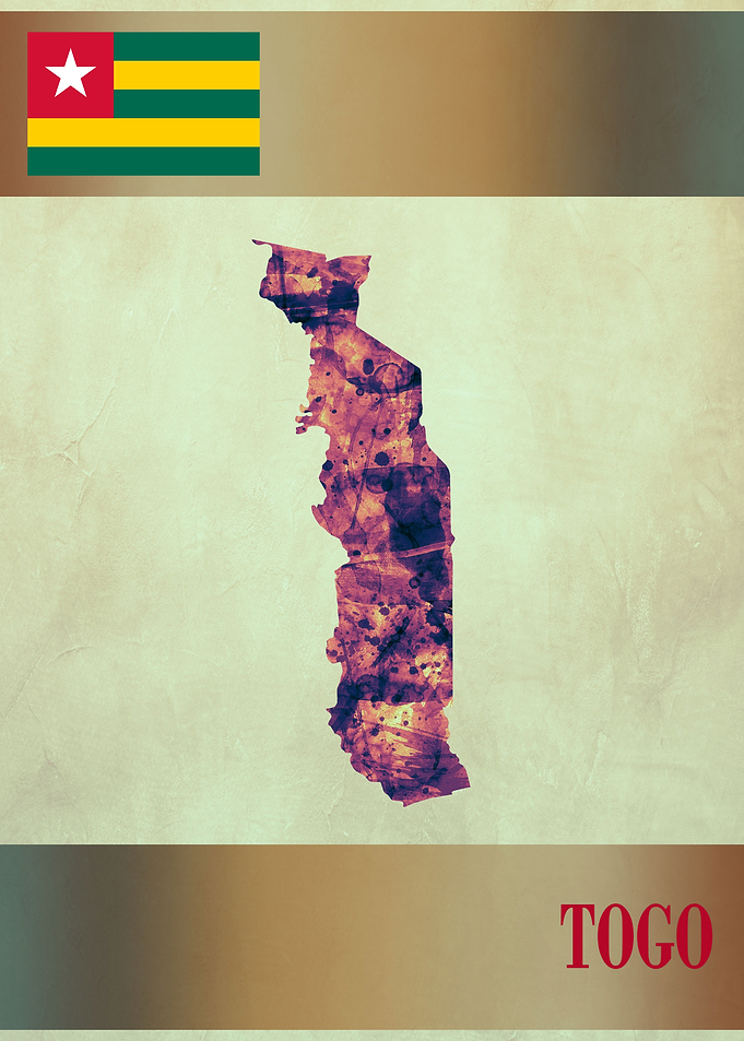 Togo Map with Flag