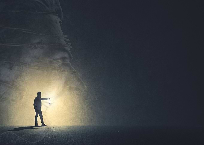man in the dark