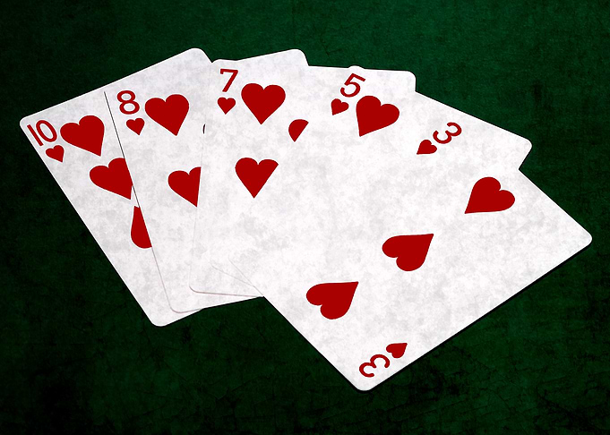 Poker Hand Flush Hearts
