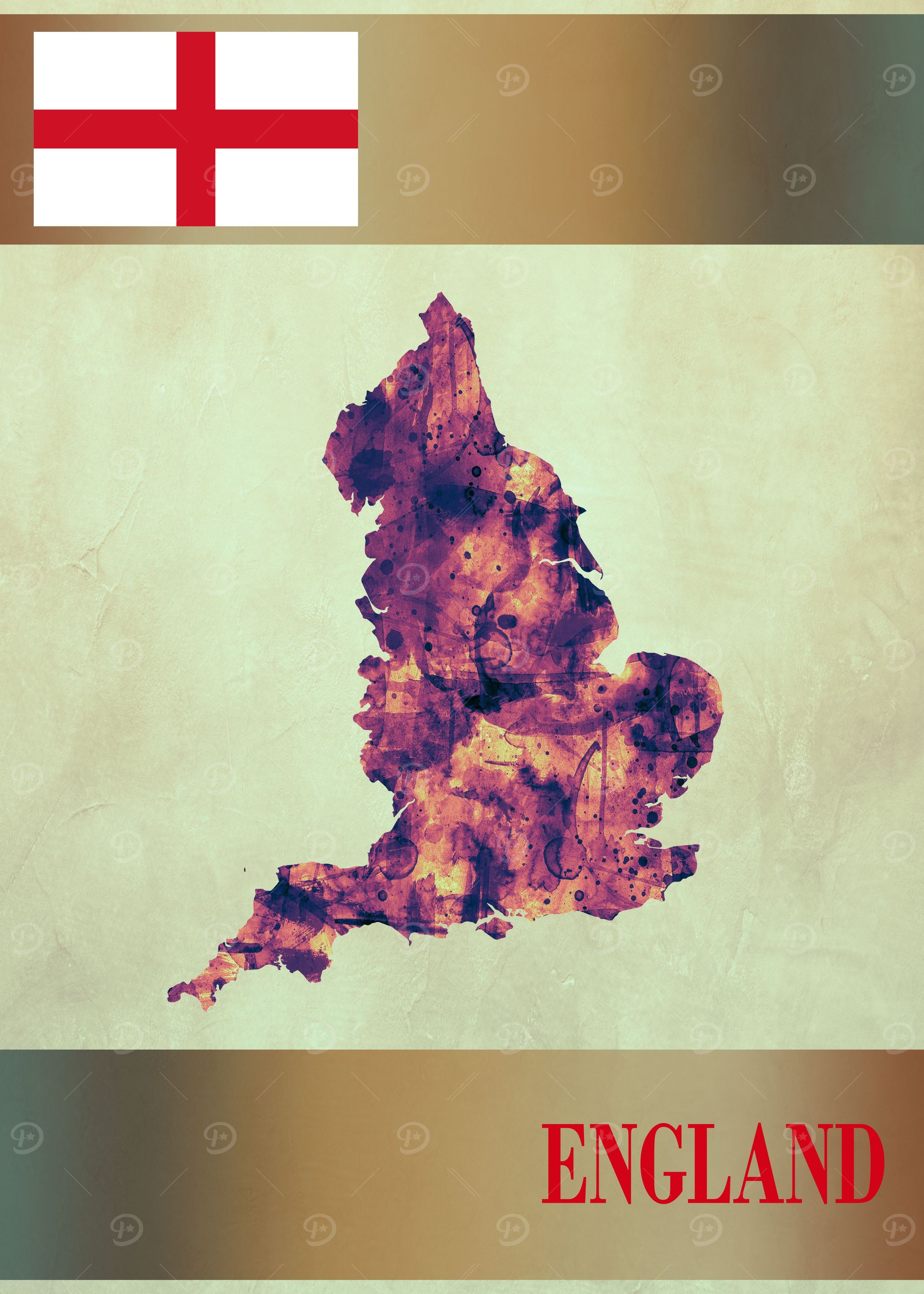 England Map with Flag